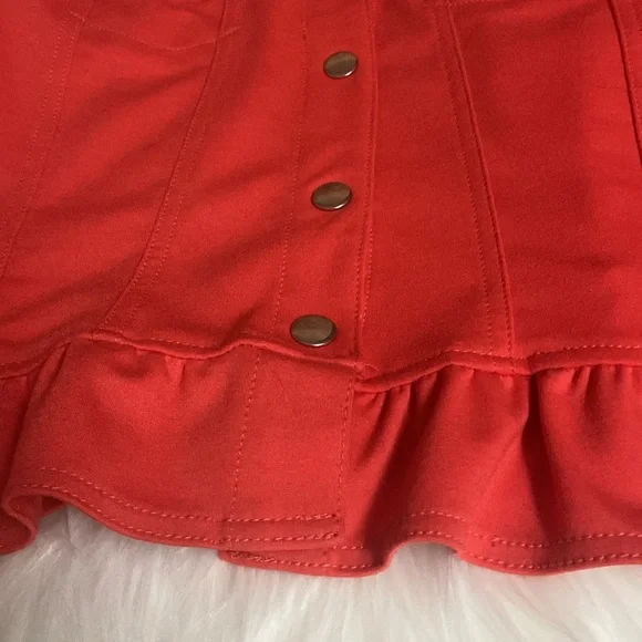 Baccini Sz M Orange with Silver Buttons Collar Long Sleeve Women’s Jacket - Picture 5 of 8